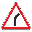 Дорожный знак 1.11.1 «Опасный поворот направо» (металл 0,8 мм, III типоразмер: сторона 1200 мм, С/О пленка: тип А инженерная)